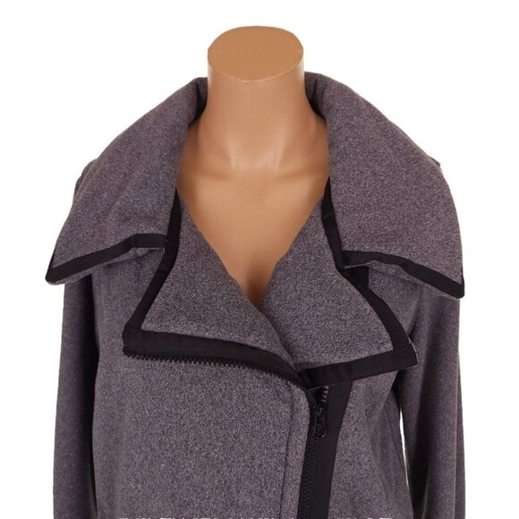 Lululemon Moto Jacket Size 6 Ambient Gray Black Fleece - Picture 2 of 8